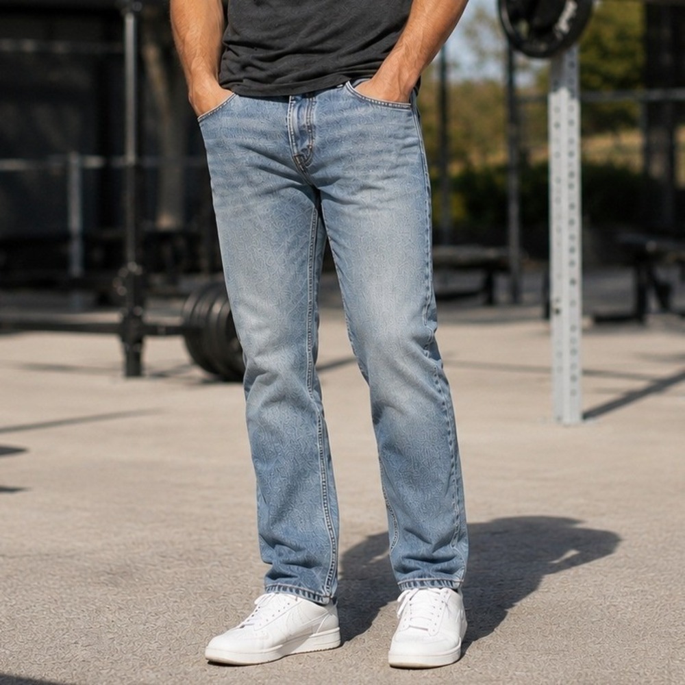 Levis 511 Slim Fit Light Wash Blue Denim Jeans Mens 28x30 WaterLess Stretch